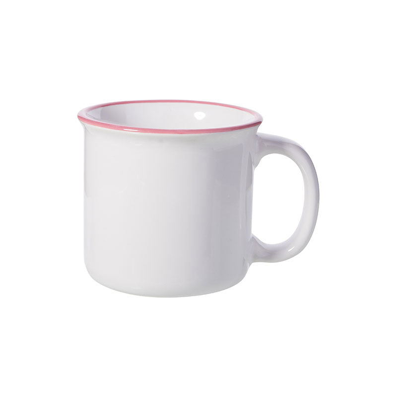 Taza de Cerámica Esmalteada Borde Negro 10oz