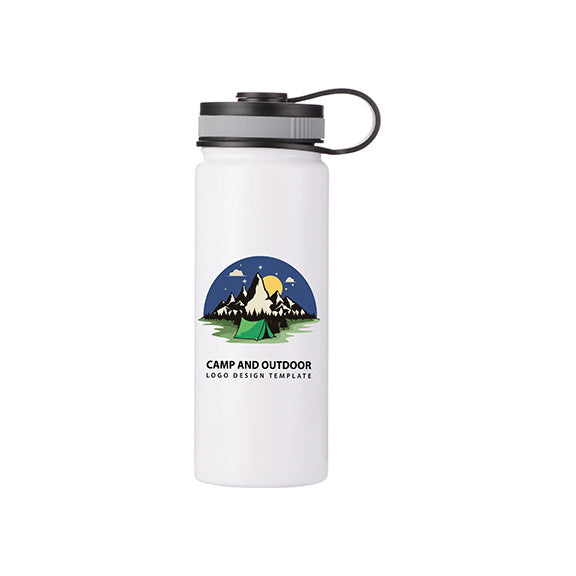 Botella de Agua Blanco - Acero Inoxidable Tapa 18oz/550mL (C-30)