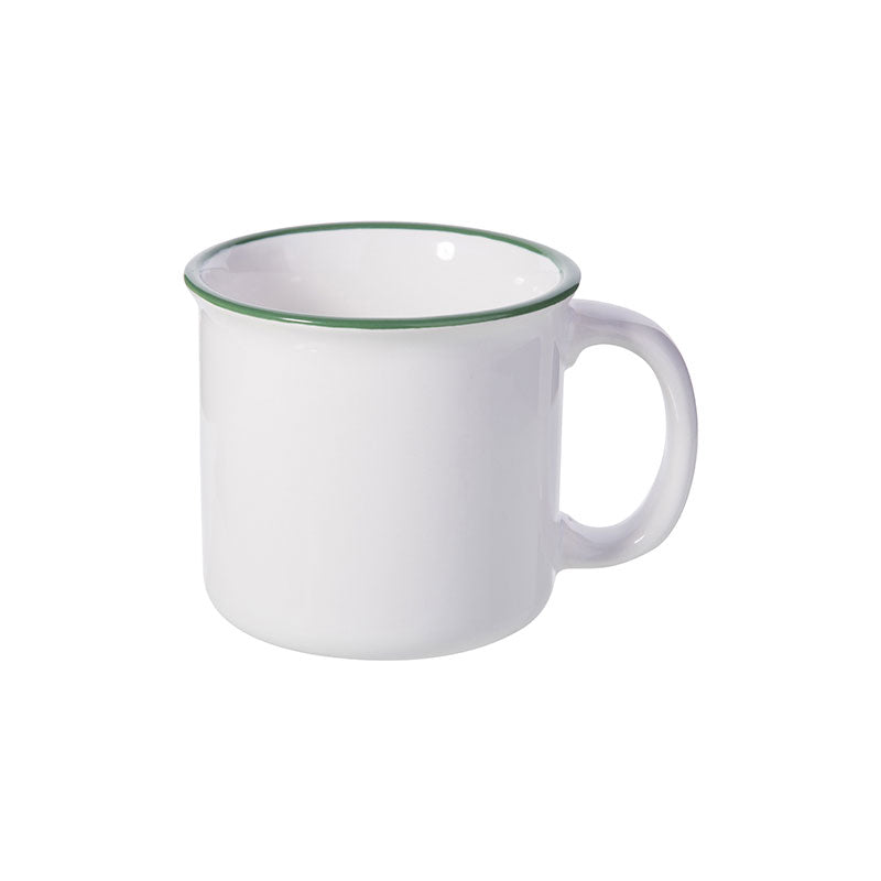 Taza de Cerámica Esmalteada Borde Negro 10oz