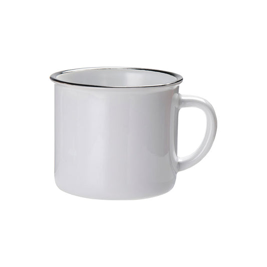 Taza de Cerámica Esmalteada Borde Negro 10oz