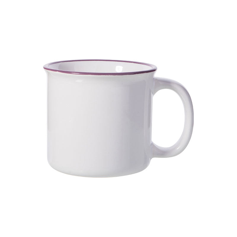 Taza de Cerámica Esmalteada Borde Negro 10oz