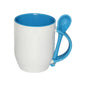 TAZAS BLANCAS CON CUCHARAS INTERIOR BLANCO 11ONZ
