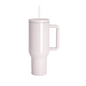 Vasos de Viajeros (Blanco con Asa) 30onz/900mL - Acero Inoxidable con Sorbete y Tapa (C-16)