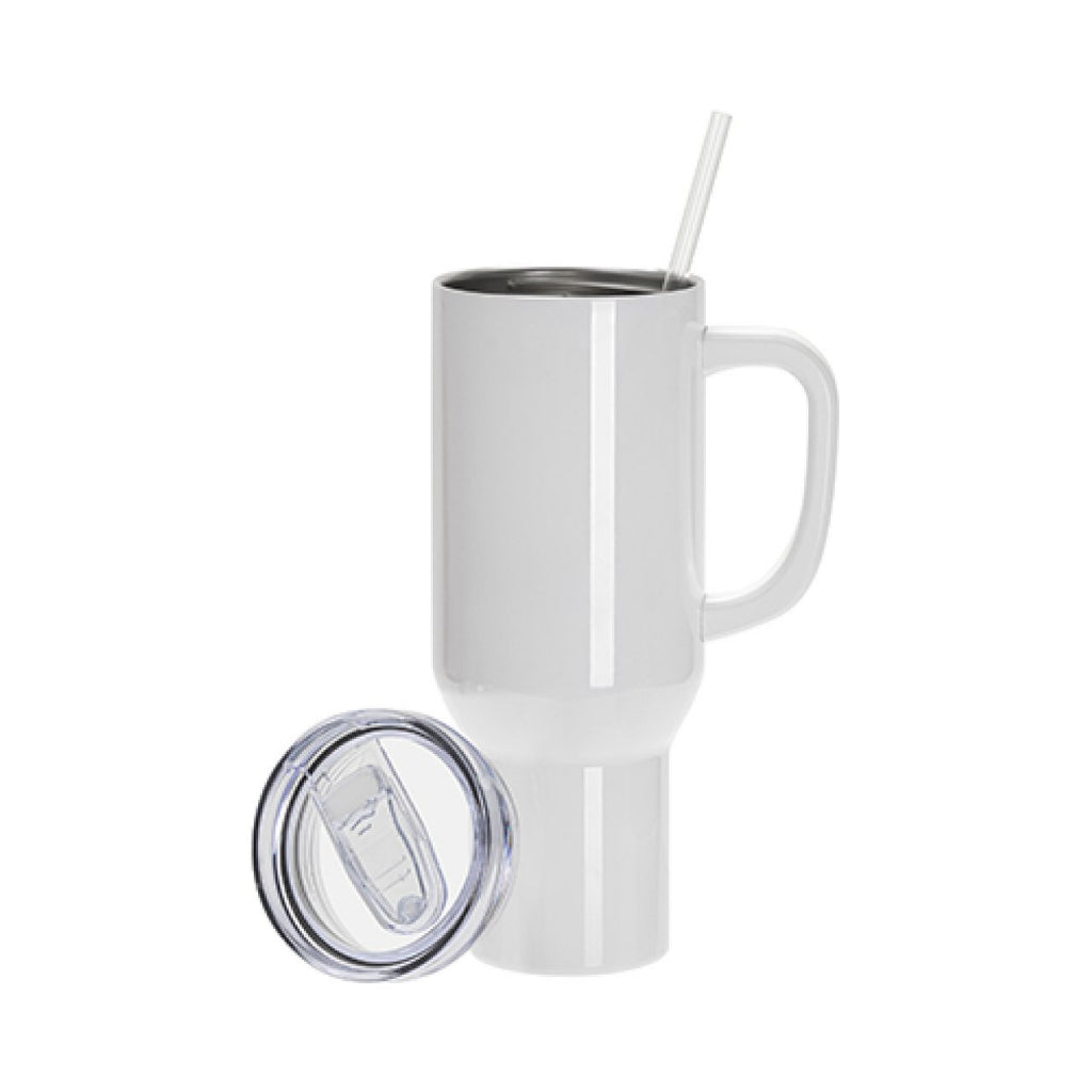 Vasos de Viajeros  40onz/1200mL - Acero Inoxidable con Sorbete y Tapa