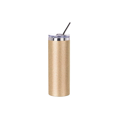 Vasos Glitter (Gold) 20oz/600ml Tapa y Sorbete - Acero Inoxidable (C-25)