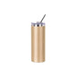 Vasos Glitter (Gold) 20oz/600ml Tapa y Sorbete - Acero Inoxidable (C-25)
