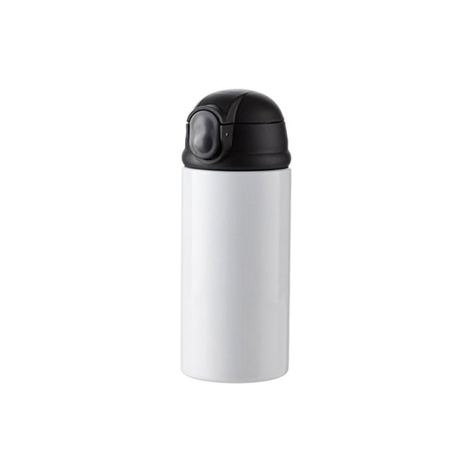TERMO ACERO BLANCO CON TAPA NEGRO 12onz