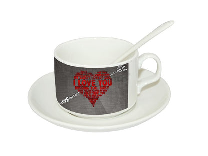 Set de Tazas 5 Onz. con Platillos y Cucharitas