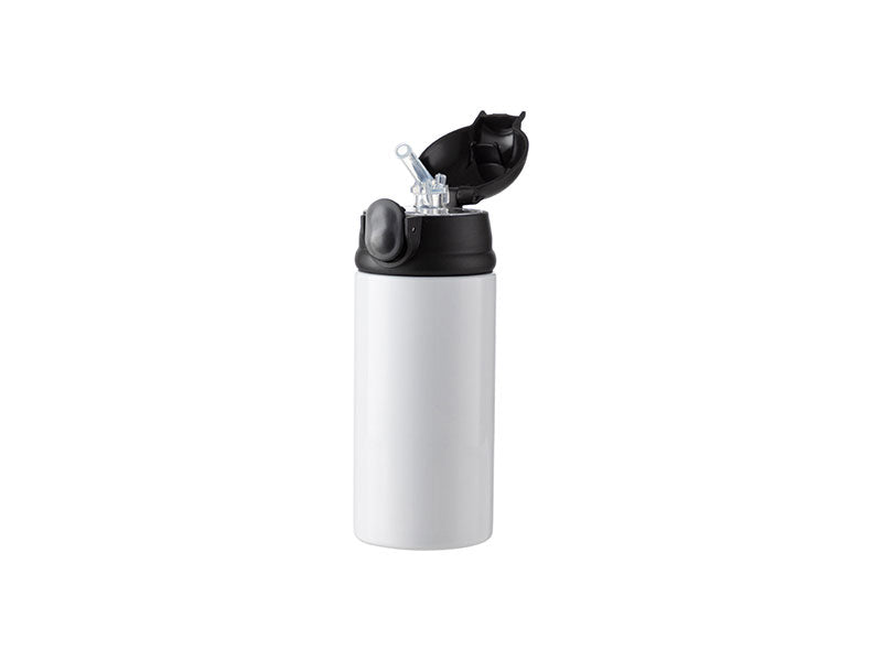 TERMO ACERO BLANCO CON TAPA NEGRO 12onz