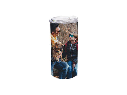 VASO BLANCO DE ACERO INOXIDABLE CON SORBETE Y TAPA 16ONZ