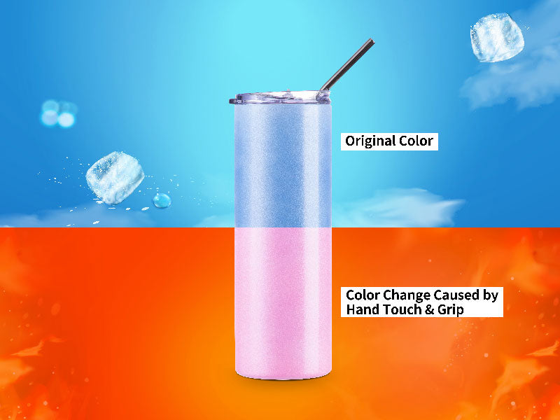 Vasos Cambio de Color al Calor  20oz/600ml Tapa y Sorbete - Acero Inoxidable